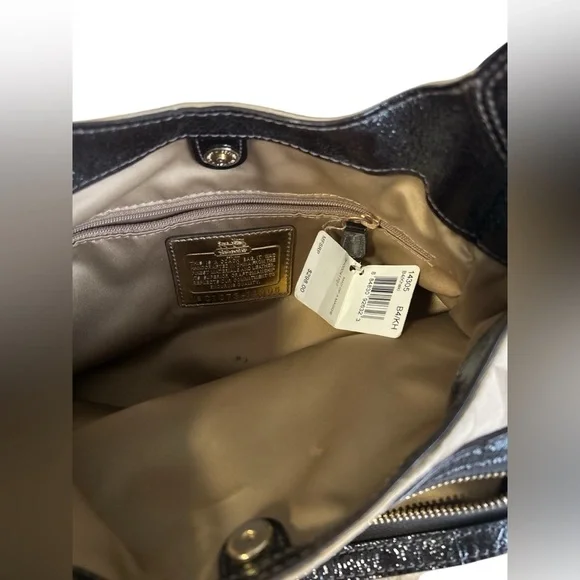 Coach Signature C Beige & Brown Leather Hobo Bag - Picture 4 of 12